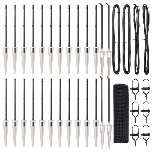 vidaXL Aitalatu Harmaa 50 x 0,5 m (12 x 12 mm verkko) Ter&auml;s ja PVC