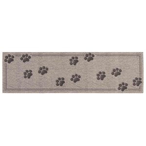 vidaXL Keitti&ouml;matto Harmaat tassut 150 x 45 cm 100% polyamidi
