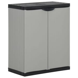vidaXL Puutarhan roskiskaappi harmaa ja musta 68x40x85 cm PP