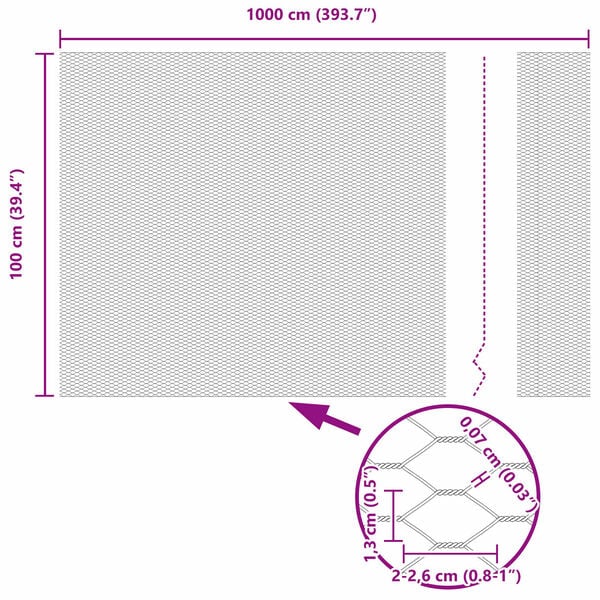 vidaXL Kuusikulmainen aita Vihreä 1 x 10 m Teräs