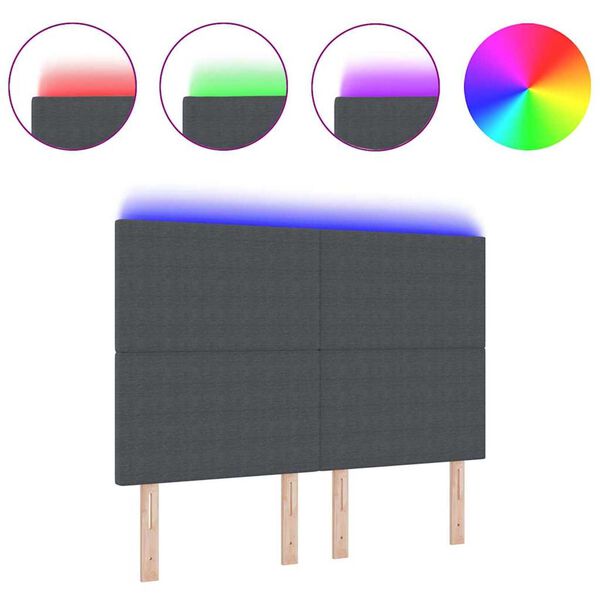 vidaXL LED-p&auml;&auml;ty LED -nauhavalot p&auml;&auml;tyll&auml; Tummanharmaa 160 cm kangas