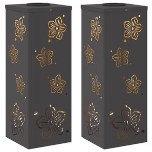 vidaXL Aurinko LED-polkuvalo 2 kpl L&auml;mpim&auml;n Valkoinen 18 x 18 x 50 cm