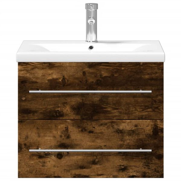 vidaXL Kylpyhuoneen allaskaappi altaalla savutammi