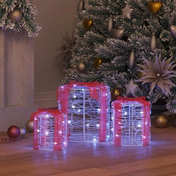 vidaXL Lahjarasian Koristus 3 pcs Kylm&auml; valkoinen 20 x 20 x 21 cm