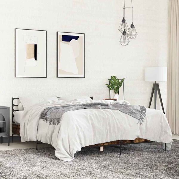 vidaXL S&auml;ngynrunko savutammi 150x200 cm tekninen puu ja metalli