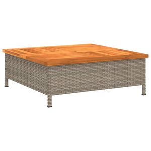 vidaXL Puutarhap&ouml;yt&auml; harmaa 70x70x25 cm rottinki ja akasiapuu