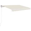vidaXL Automaattisesti sis&auml;&auml;nkelattava markiisi 350x250 cm kerma