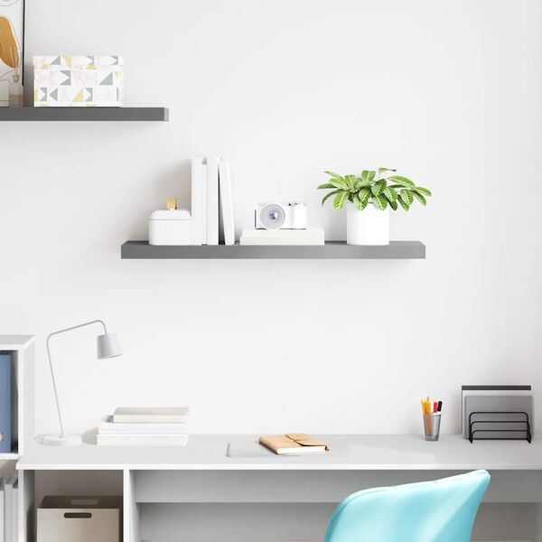 vidaXL Kelluva sein&auml;hylly harmaa 90x23,5x3,8 cm MDF