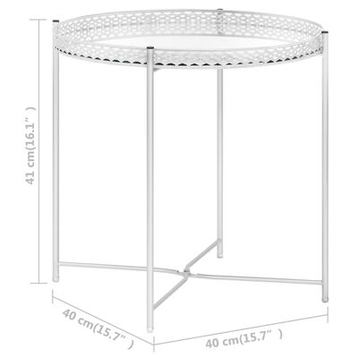 vidaXL Sivupöytä hopea 40x40x41 cm lasi