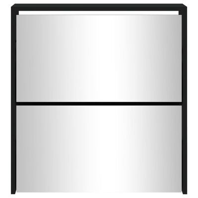 vidaXL Kenkäkaappi peilillä 2-kerroksinen musta 63x17x67 cm