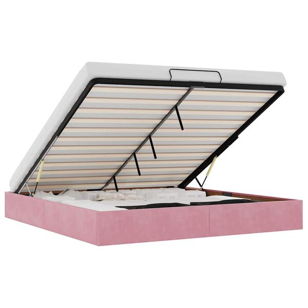 vidaXL Ottomaanien s&auml;ngyn runko ilman patjaa pinkki 200x200 cm sametti