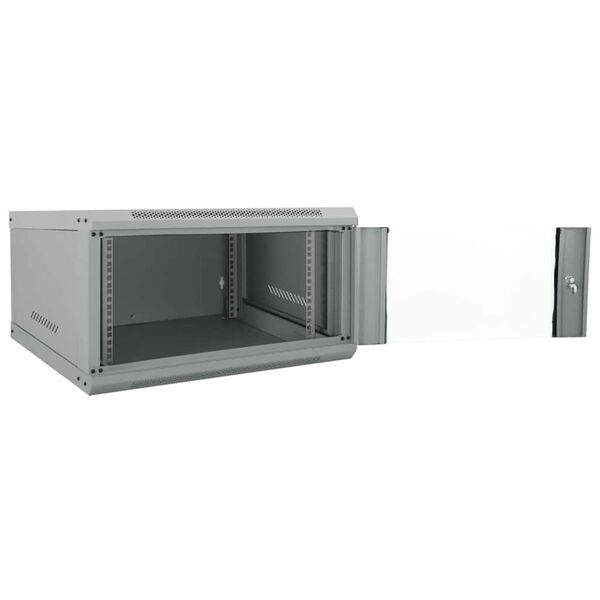 vidaXL Verkkokaappi säilytystilassa Harmaa 60 x 60 x 35 cm Teräs