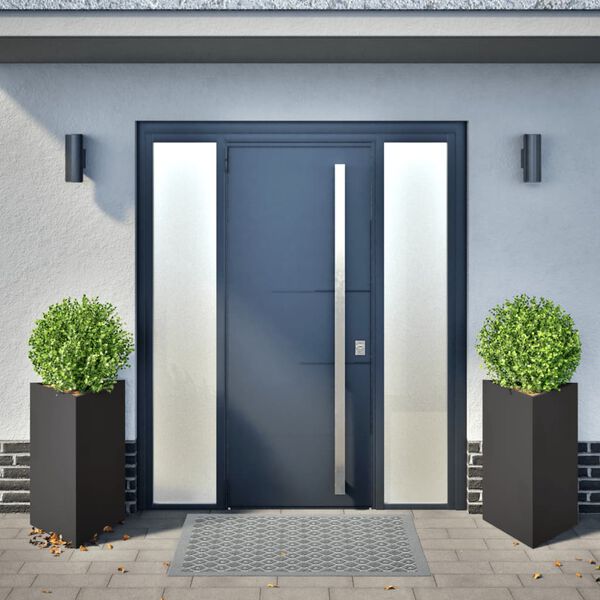 vidaXL Puutarhakukkalaatikot 2 kpl musta kolmio 50x43x75 cm teräs