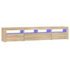 vidaXL TV-taso LED-valoilla Sonoma-tammi 210x35x40 cm