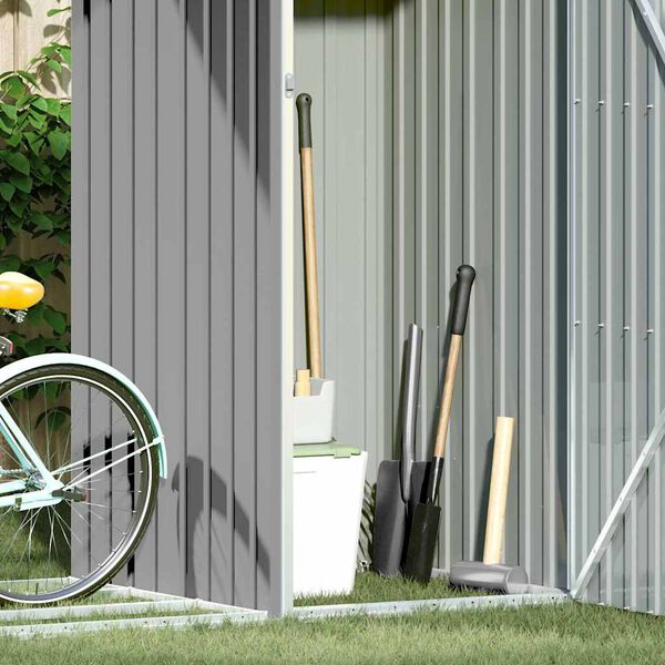 vidaXL Puutarhan polttopuuvaja harmaa 245x98x159 cm galvanoitu ter&auml;s