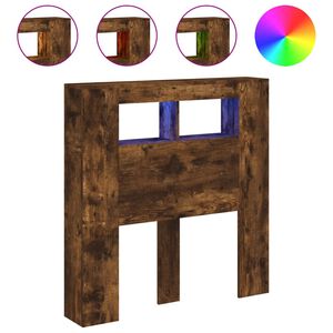 vidaXL S&auml;ngynp&auml;&auml;ty LED-valoilla savutammi 100x18,5x103,5 cm puu