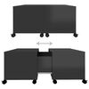vidaXL Sohvapöytä korkeakiilto musta 75x75x38 cm lastulevy