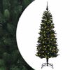 vidaXL Muovinen joulukuusi koristeilla 210 cm 300 LEDi&auml;