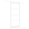 vidaXL Liukuovi ORKDAL Valkoinen 93 x 211 cm T&auml;ysi m&auml;nty ja lasi