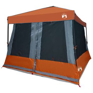 vidaXL Leirint&auml;telttasarja 2 pcs Harmaa ja oranssi Taffeta ja kangas