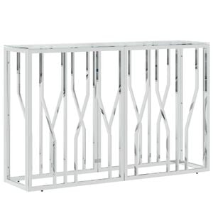 vidaXL Konsolip&ouml;yt&auml; 110x30x70 cm ruostumaton ter&auml;s ja lasi