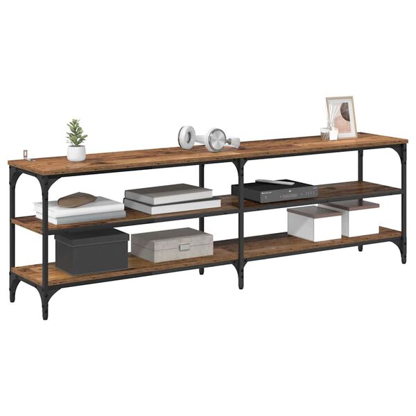 vidaXL TV-kaappi Vanha Puu 160 x 30 x 50 cm Hienosahattu puu ja rauta