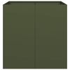 vidaXL Kukkalaatikko oliivinvihreä 80x80x80 cm teräs