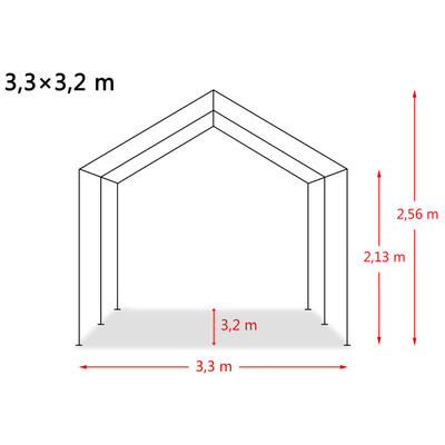 vidaXL Irrotettava karjateltta PVC 550 g/m² 3,3x3,2 tummanvihreä