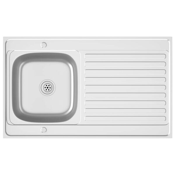 vidaXL Tiskiallas viemärisarjalla hopea 1000x600x155 mm ruostum. teräs