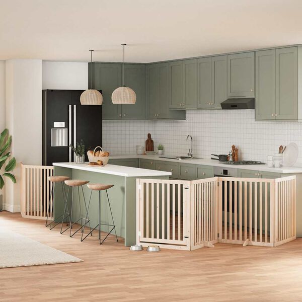 vidaXL Koiraportti kokoontaittuva 8 paneelia 640 cm poppelipuu