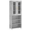 vidaXL Kaappi betoninharmaa 69,5x34x180 cm tekninen puu