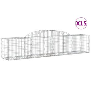 vidaXL Kaarevat kivikorit 15 kpl 300x50x60/80 cm galvanoitu rauta