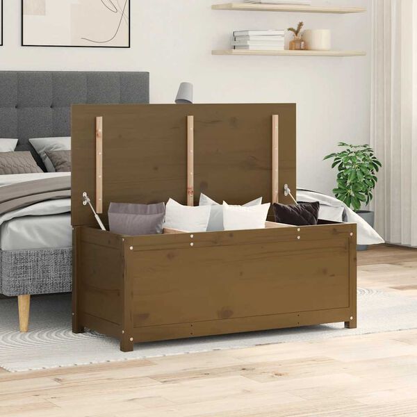 vidaXL S&auml;ilytyslaatikko hunajanruskea 110x50x45,5 cm t&auml;ysi m&auml;nty