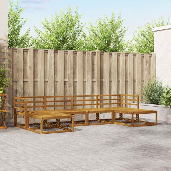 vidaXL Ulkosohvakokoelma 6 pcs Luonnollinen Tihe&auml; akasiapuu