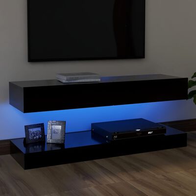 vidaXL TV-taso LED-valoilla musta 120x35 cm