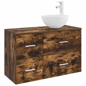 vidaXL Kylpyhuonekalustesetti 2 pcs Savutammi Tekninen puu