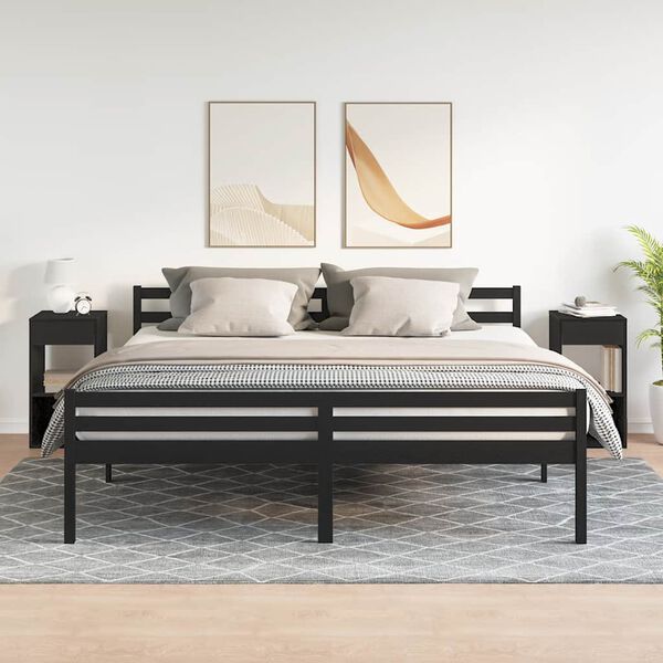 vidaXL y&ouml;p&ouml;yt&auml;kaapit laatikolla 2 kpl musta tammi 35x34x66,5 cm