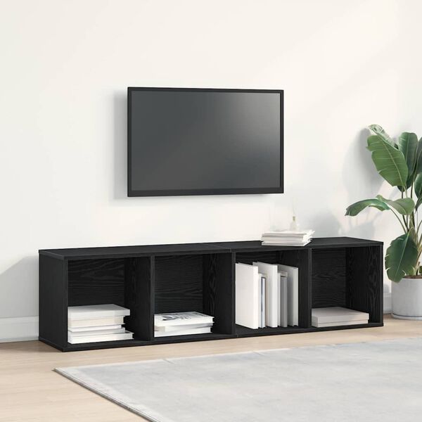 vidaXL Kirjahylly hyllyll&auml; Musta tammi. 143 x 30 x 36 cm Tekninen puu