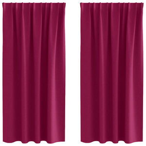 vidaXL Piment&auml;v&auml; verho renkailla 2 pcs Viininpunainen 175 x 140 cm