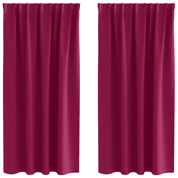 vidaXL Piment&auml;v&auml; verho renkailla 2 pcs Viininpunainen 175 x 140 cm