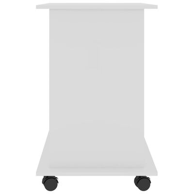 vidaXL Tietokonepöytä korkeakiilto valkoinen 80x50x75 cm lastulevy