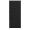vidaXL Korkea kaappi 2 pcs Musta tammi. Tekniikkapuu ja lasi