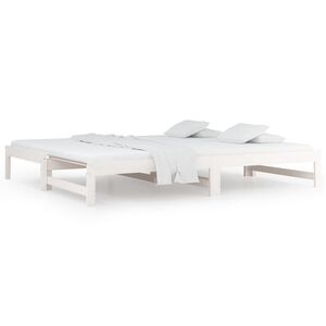 vidaXL Sohvas&auml;nky ulosvedett&auml;v&auml; valkoinen 2x (90x200) cm t&auml;ysi m&auml;nty