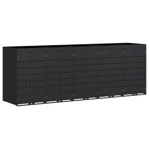 vidaXL Roskakuskin s&auml;ilytys 5:lle astiassa Musta 340 x 77,5 x 121,5 cm