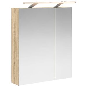 vidaXL Kylpyhuoneen Peilikaappi ovella Sonoman tammi 60 x 14,5 x 70 cm