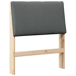 vidaXL Verhoiltu sängynpääty Tumma harmaa 75 cm Massiivinen mänty