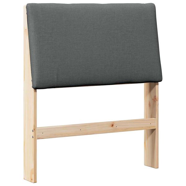 vidaXL Verhoiltu sängynpääty Tumma harmaa 75 cm Massiivinen mänty