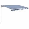 vidaXL Automaattisesti sis&auml;&auml;nkelattava markiisi 300x250cm sinivalk.
