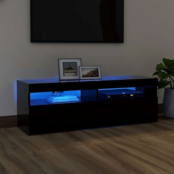 vidaXL TV-taso LED-valoilla musta 120x35x40 cm