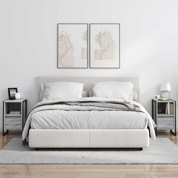 vidaXL Y&ouml;p&ouml;yt&auml; Harmaa Sonoma 39,5 x 30 x 50 cm Tekninen puu